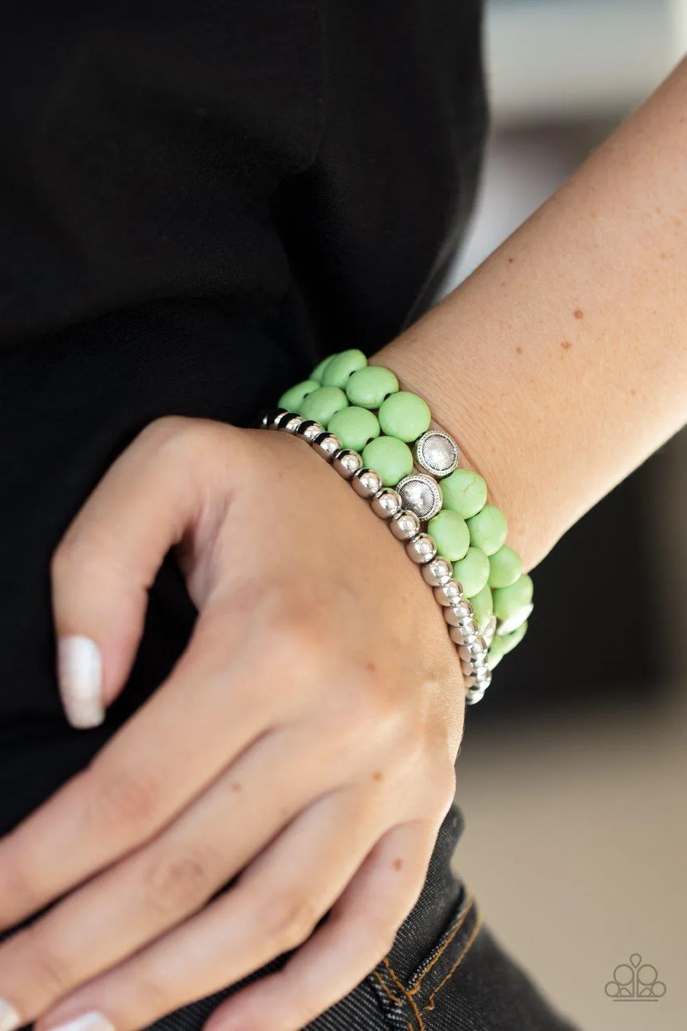 Desert Verbena Green Stone Bracelet Set - Paparazzi Accessories