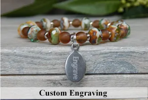 Earthy Jewelry with a Custom Engraved Charm