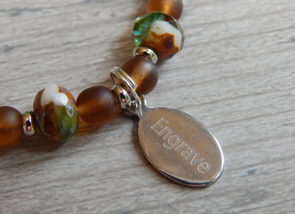 Earthy Jewelry with a Custom Engraved Charm