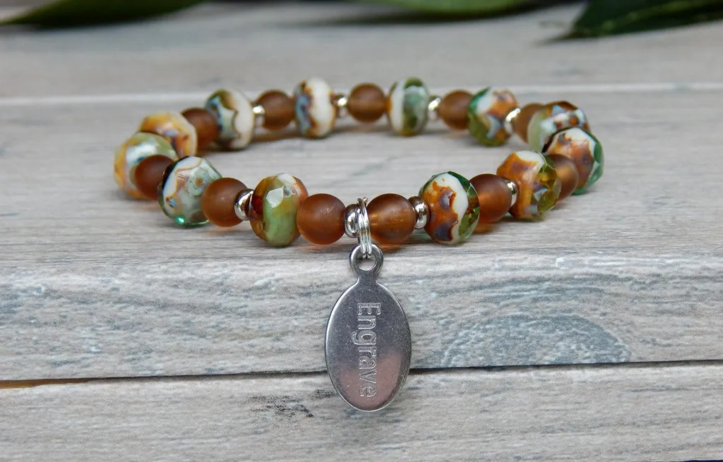 Earthy Jewelry with a Custom Engraved Charm