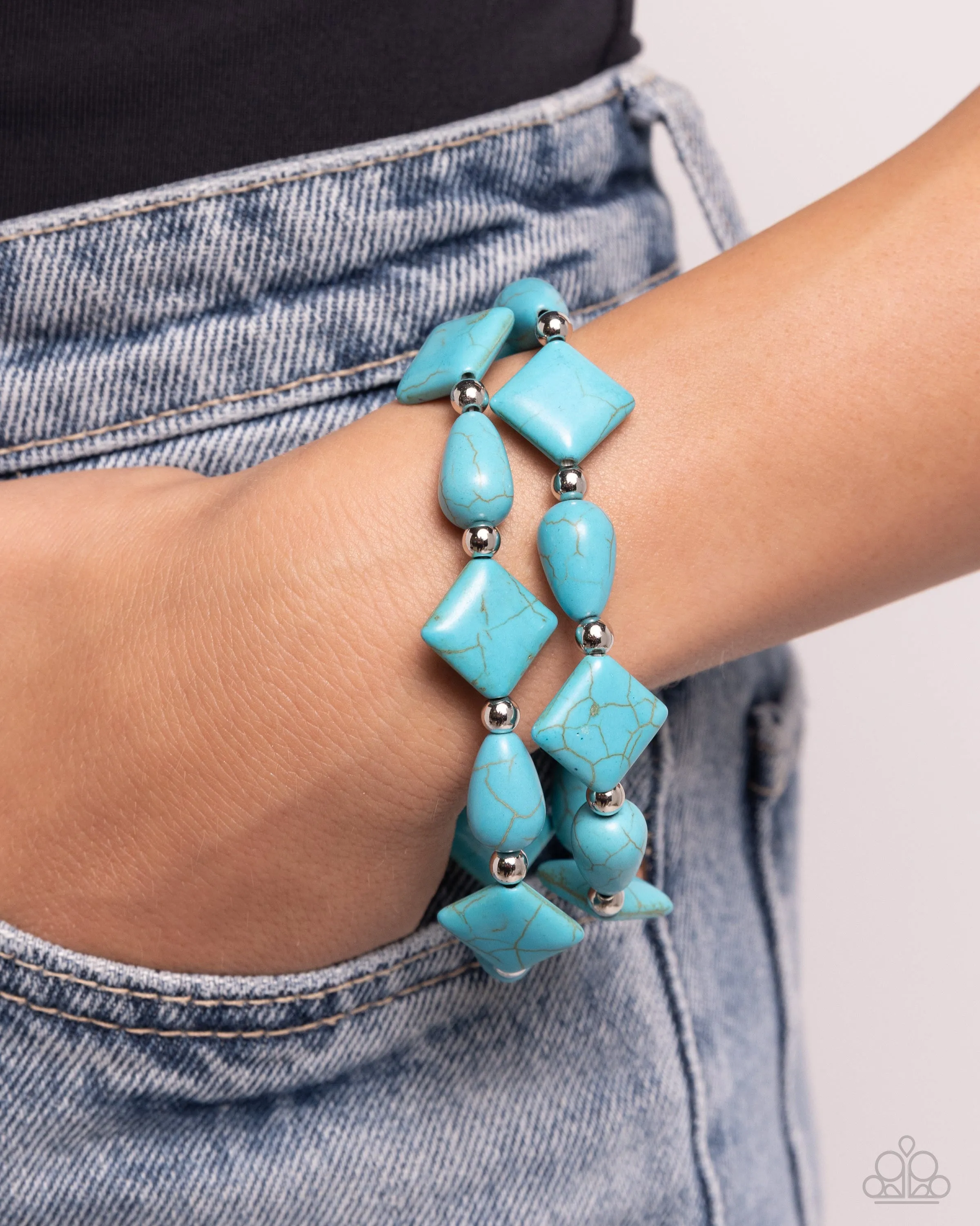 EARTHY Riser - Blue Bracelet - Paparazzi Accessories