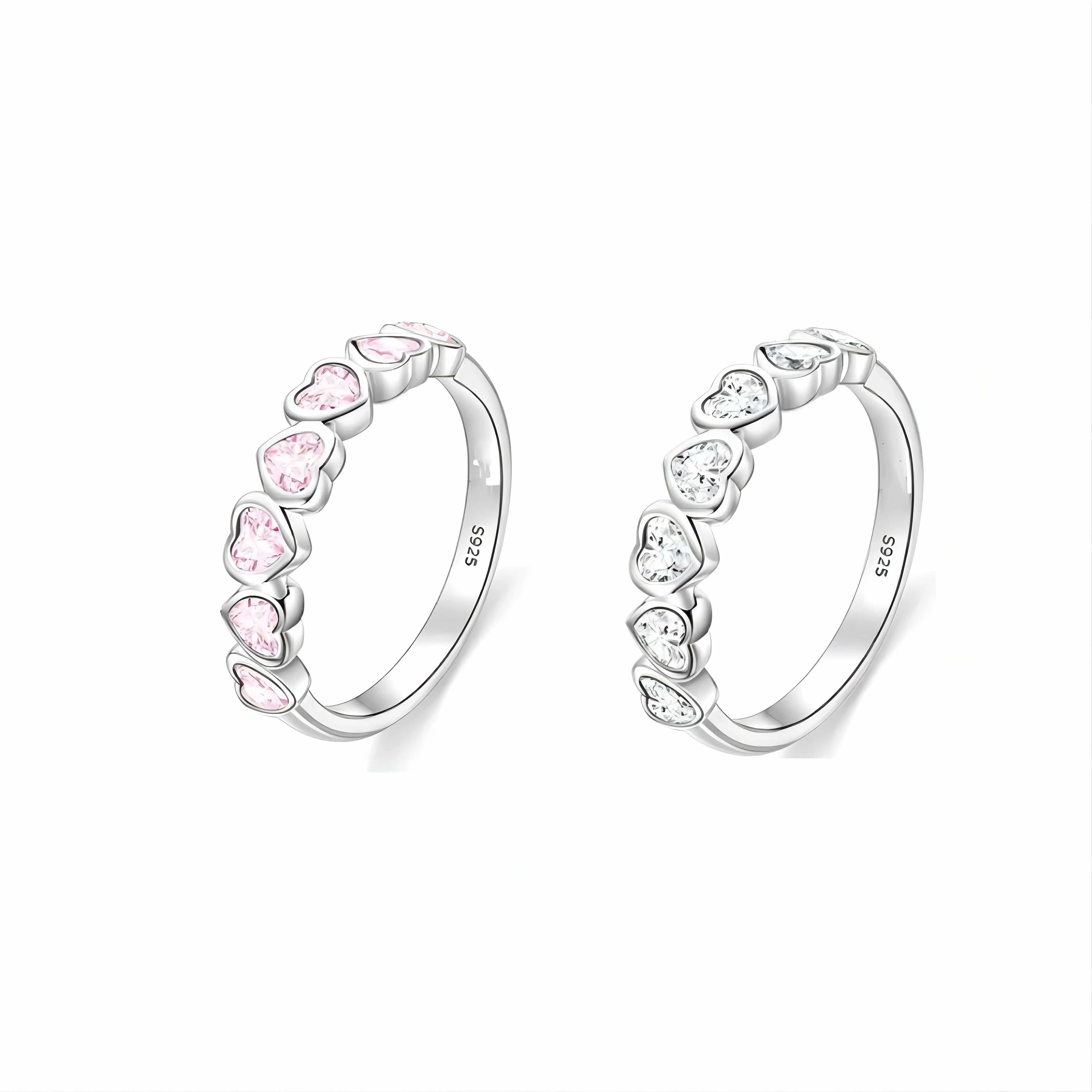 Elegant Adjustable Heart Matching Ring