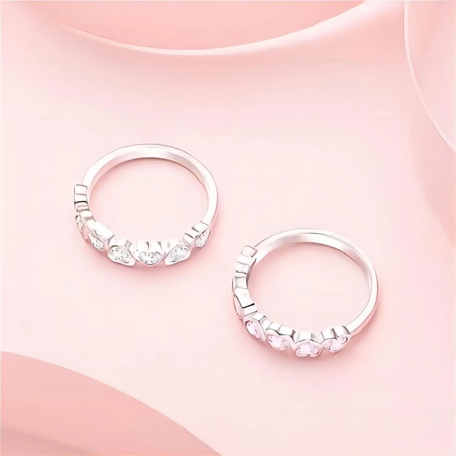 Elegant Adjustable Heart Matching Ring