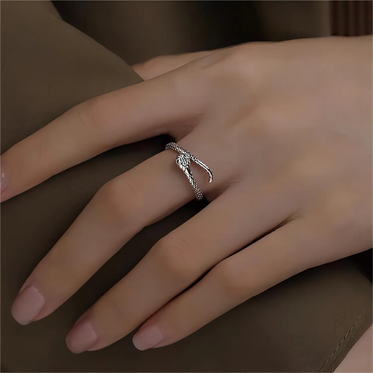 Elegant Adjustable Snake Ring