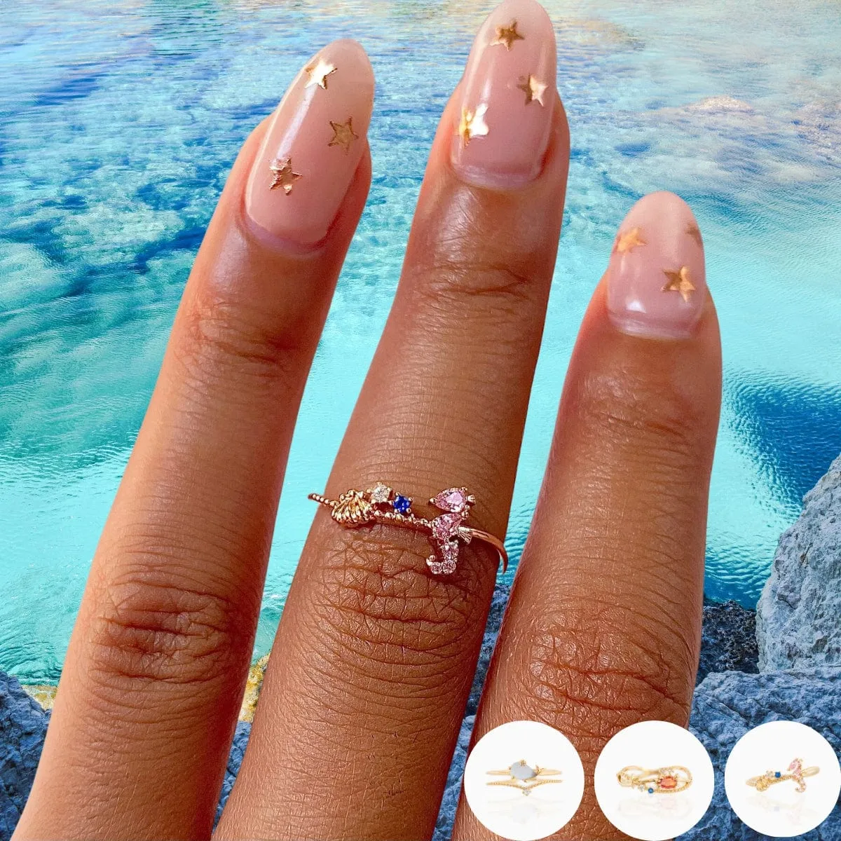 Elegant Gold Filled Aquarium Ring