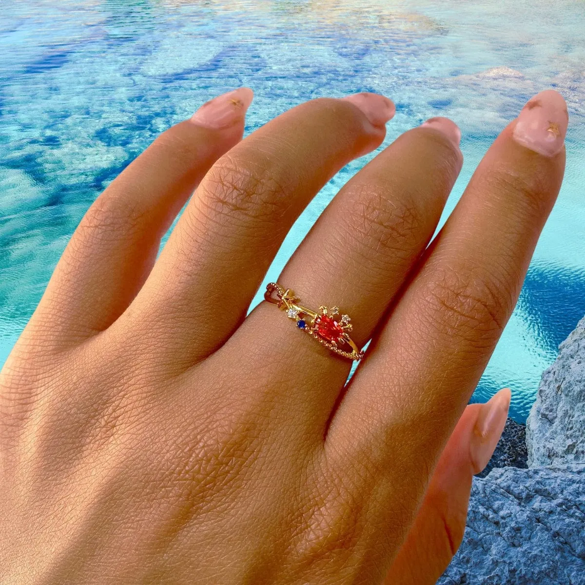 Elegant Gold Filled Aquarium Ring