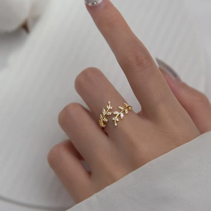 Elegant Olive Branch Ring