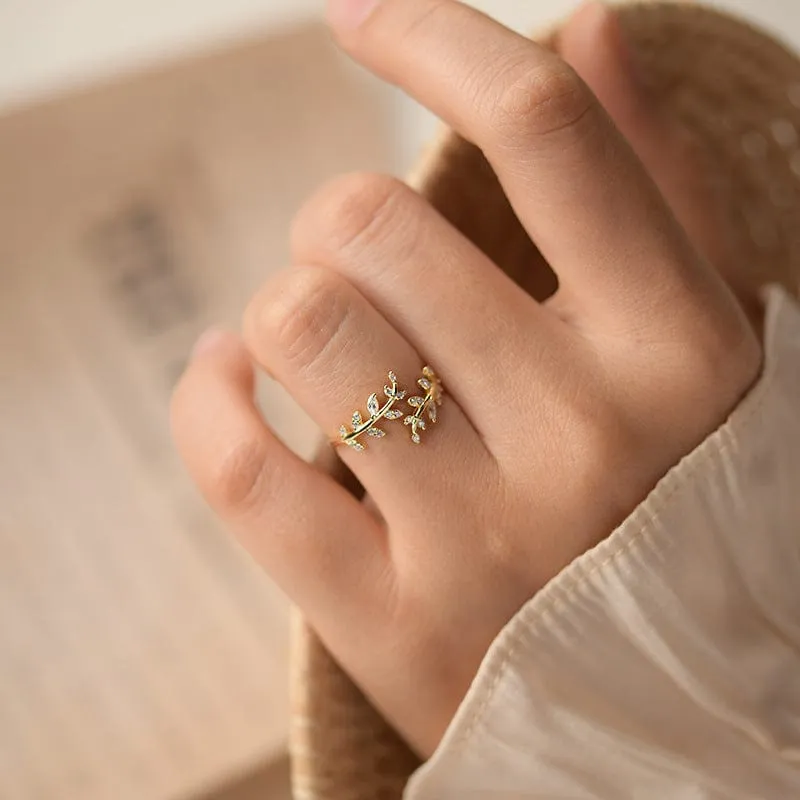 Elegant Olive Branch Ring