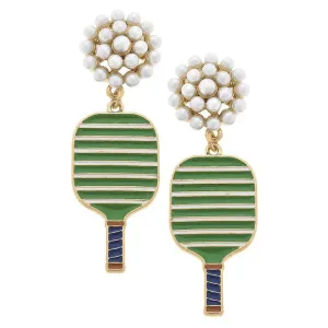 Ellie Pickleball Pearl Cluster Drop Earrings