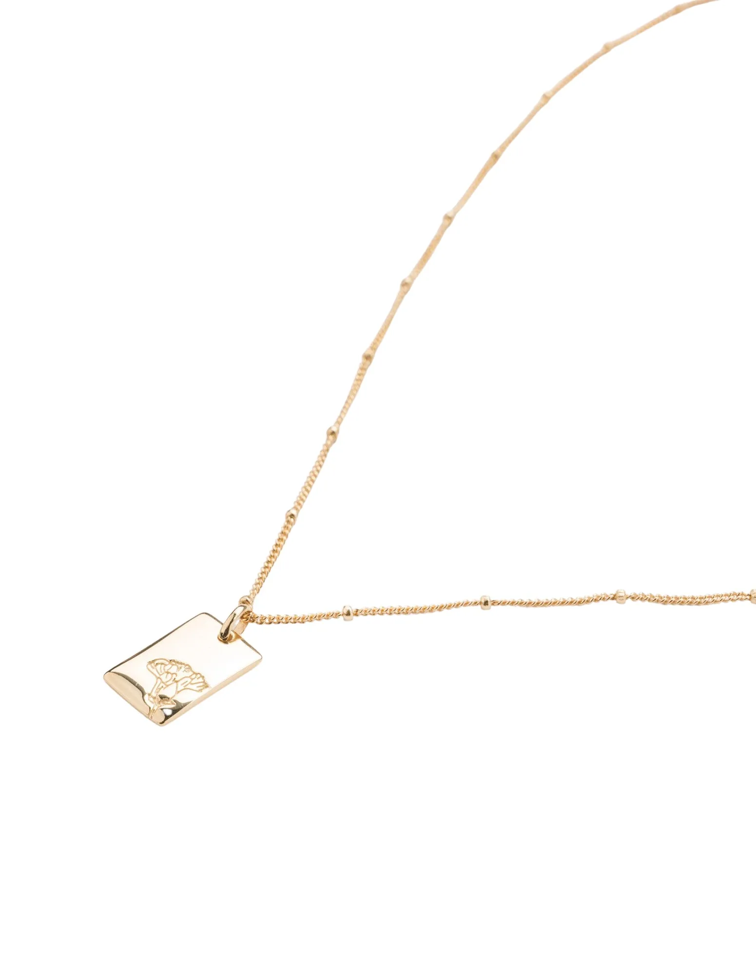 Elly Lou January Flower Necklace- Gold