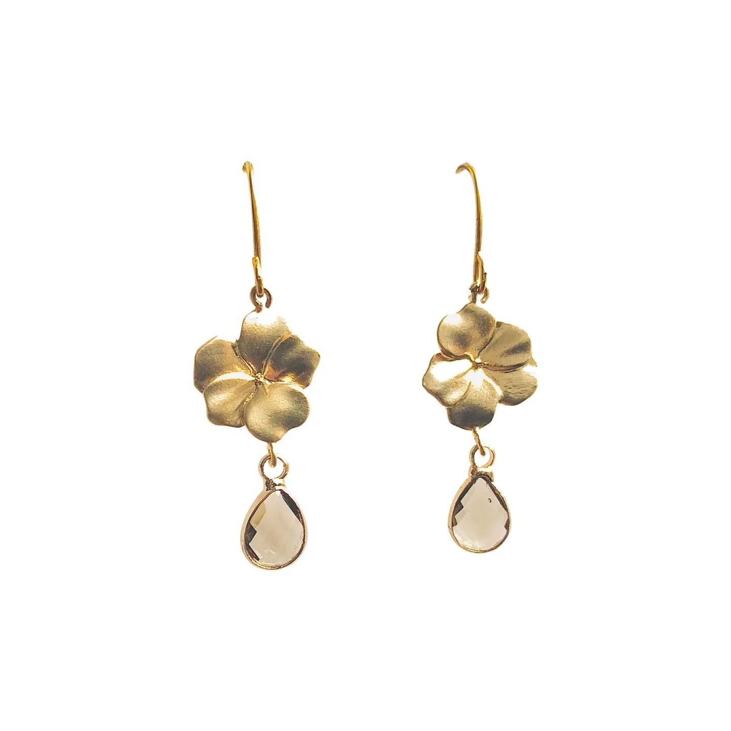 Energy Stone Clover Leaf Earrings (various stone options in gold or silver)