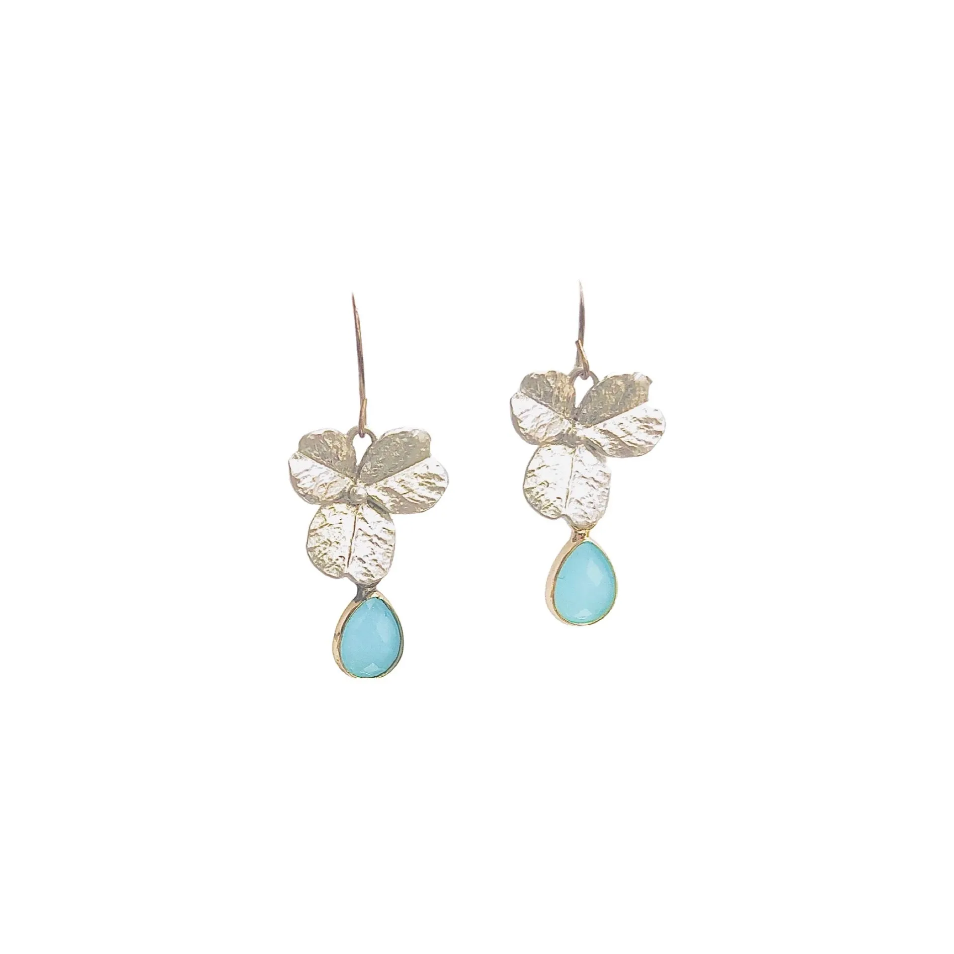 Energy Stone Clover Leaf Earrings (various stone options in gold or silver)