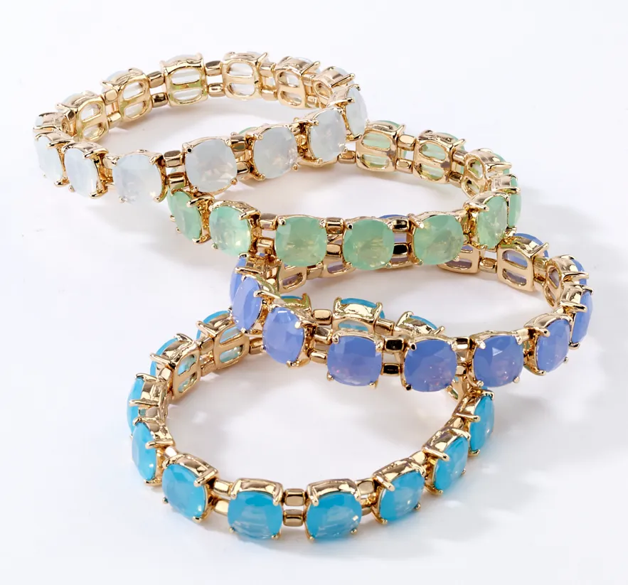 Faceted Stretch Bracelets Assorted Colors