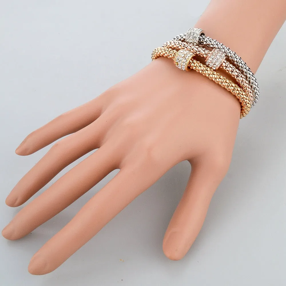 Fashion Jewelry Bracelets & Bangles Real 18K Gold Silver Rose Gold Plated Bracelet Metal Chain Women Bracelet