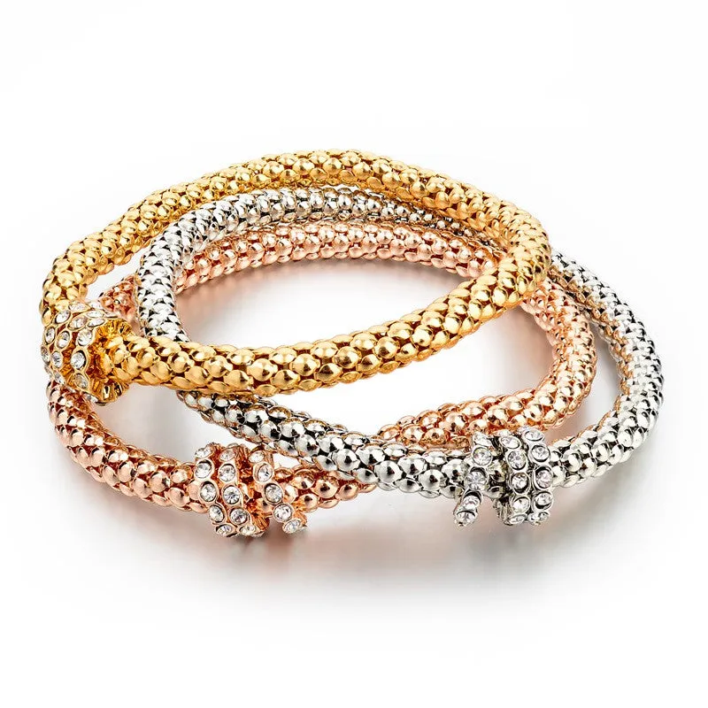 Fashion Jewelry Bracelets & Bangles Real 18K Gold Silver Rose Gold Plated Bracelet Metal Chain Women Bracelet