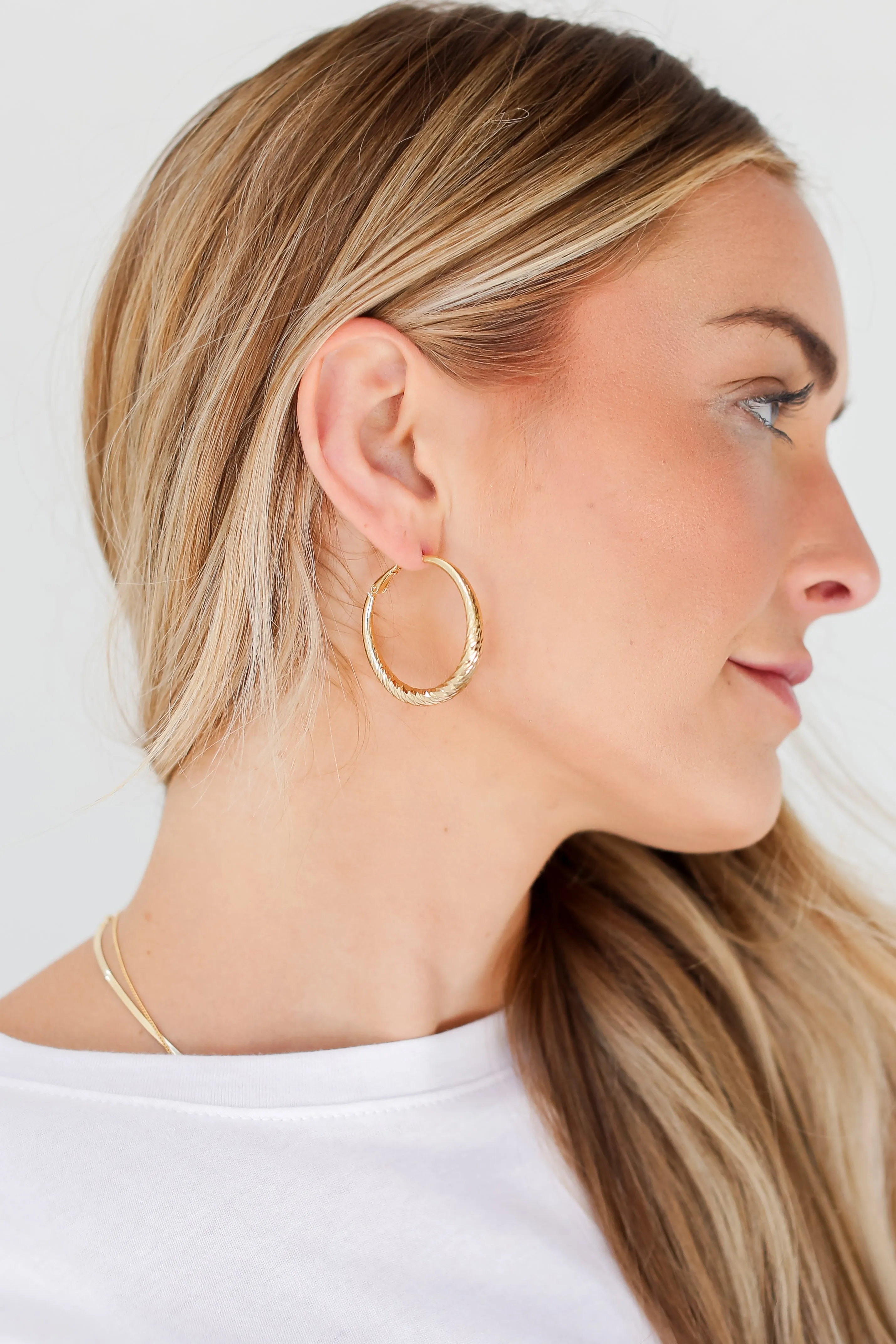 FINAL SALE - Brynn Gold Twisted Hoop Earrings