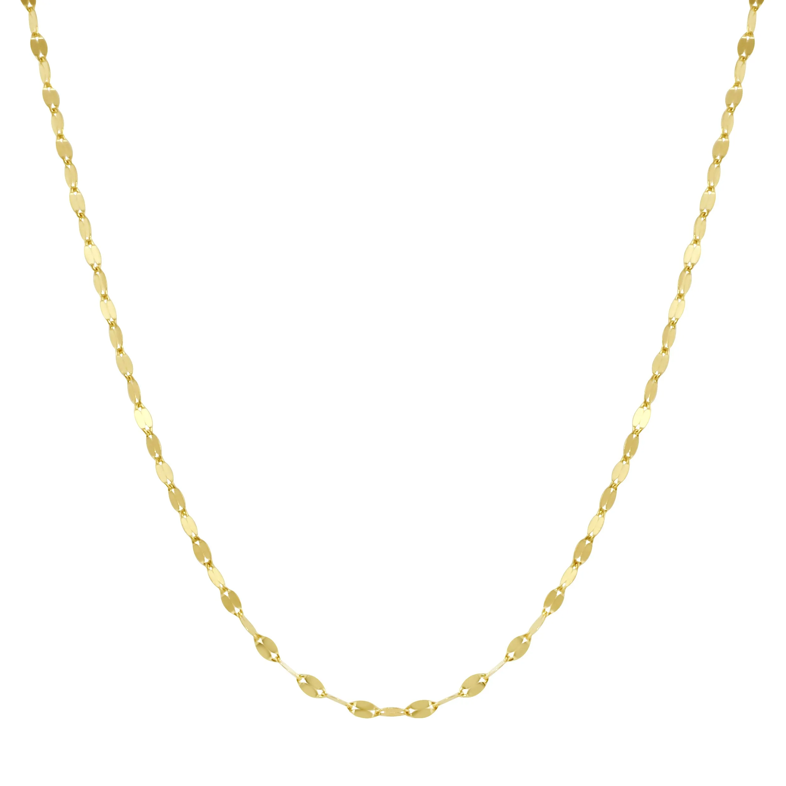 Flat Sequin Chain Necklace, 14k