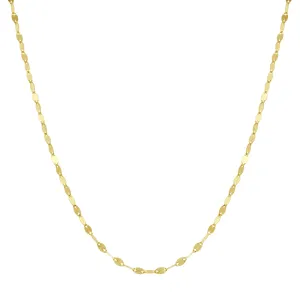 Flat Sequin Chain Necklace, 14k