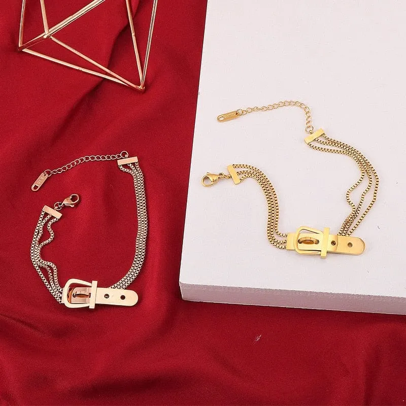 Gold Charm Layered Bangle Bracelets