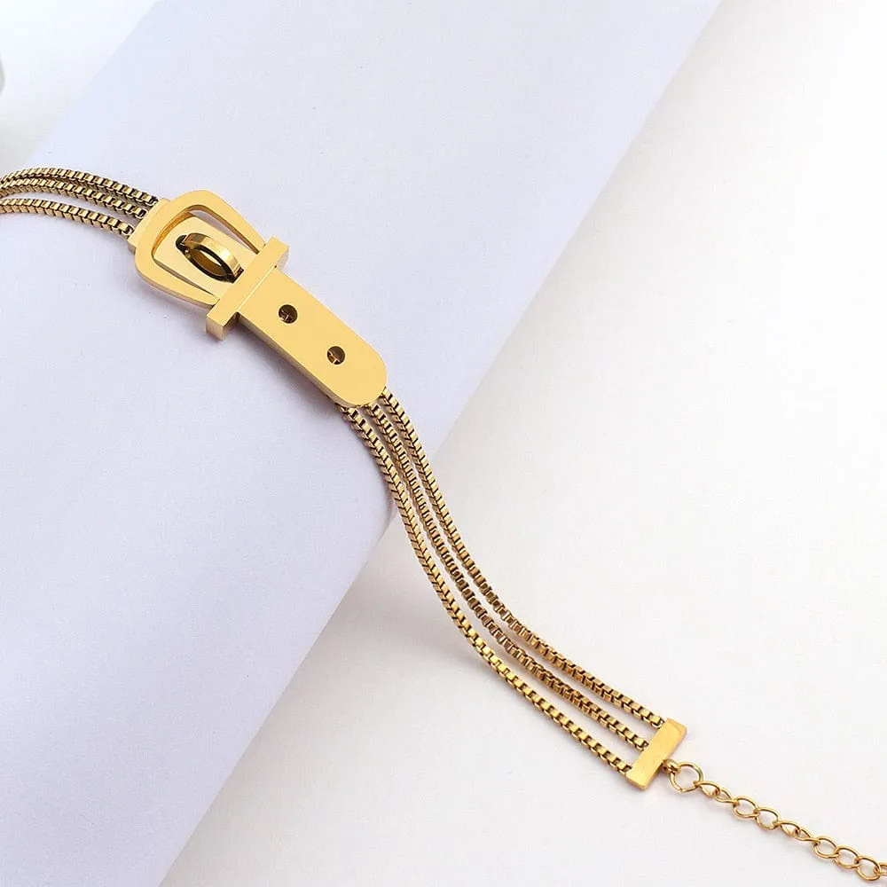 Gold Charm Layered Bangle Bracelets