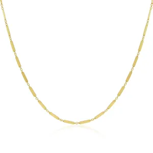 Gold Link Bar Chain Necklace