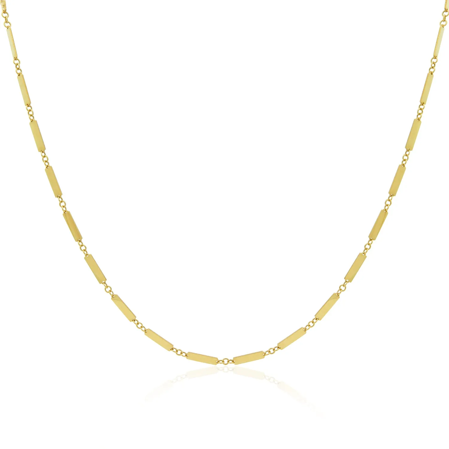 Gold Link Bar Chain Necklace