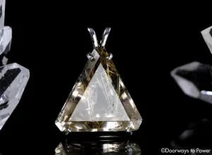 Golden Rutilated Quartz Triangle Faceted Pendant 'The Illuminator'