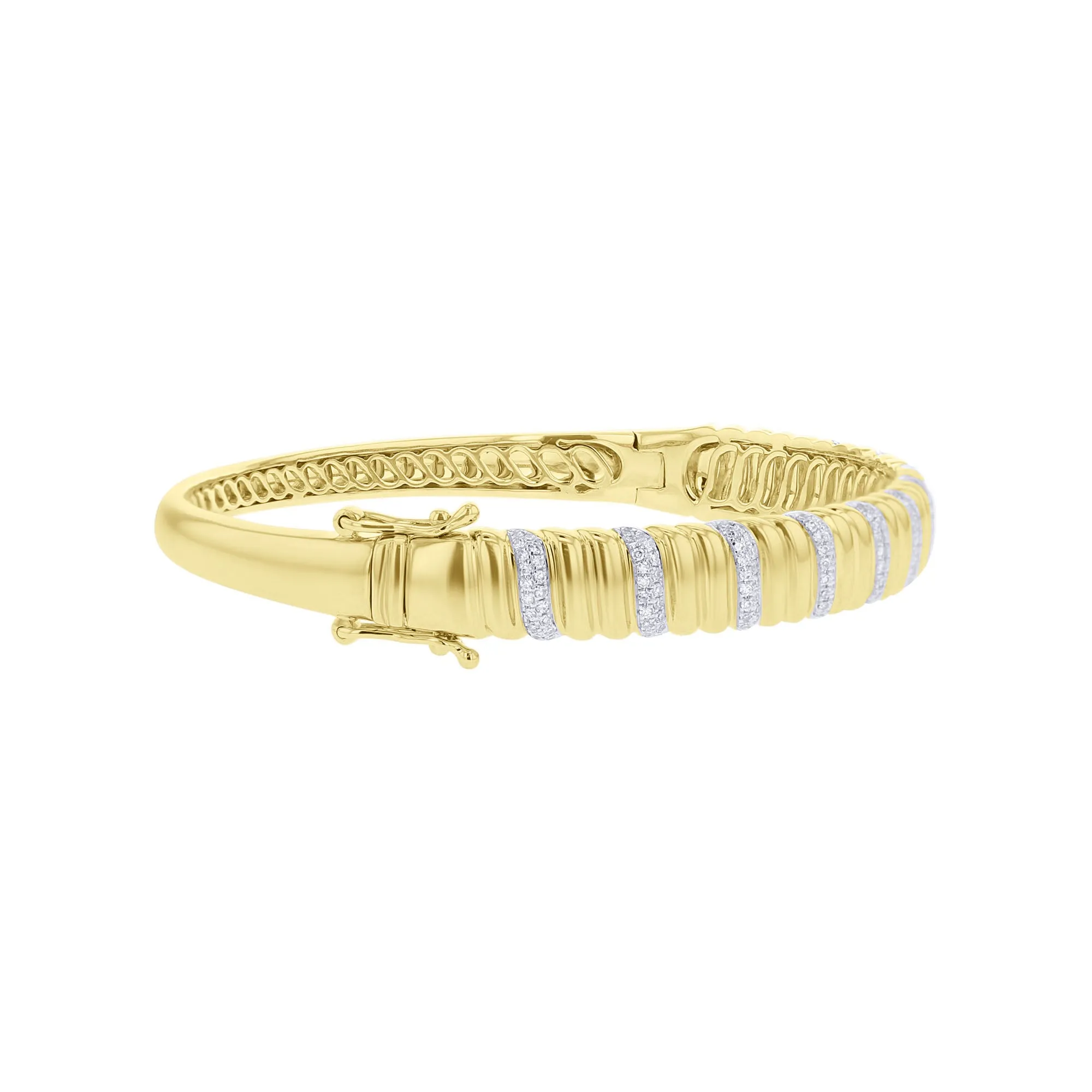 Golden Swirl Diamond Bangle Bracelet