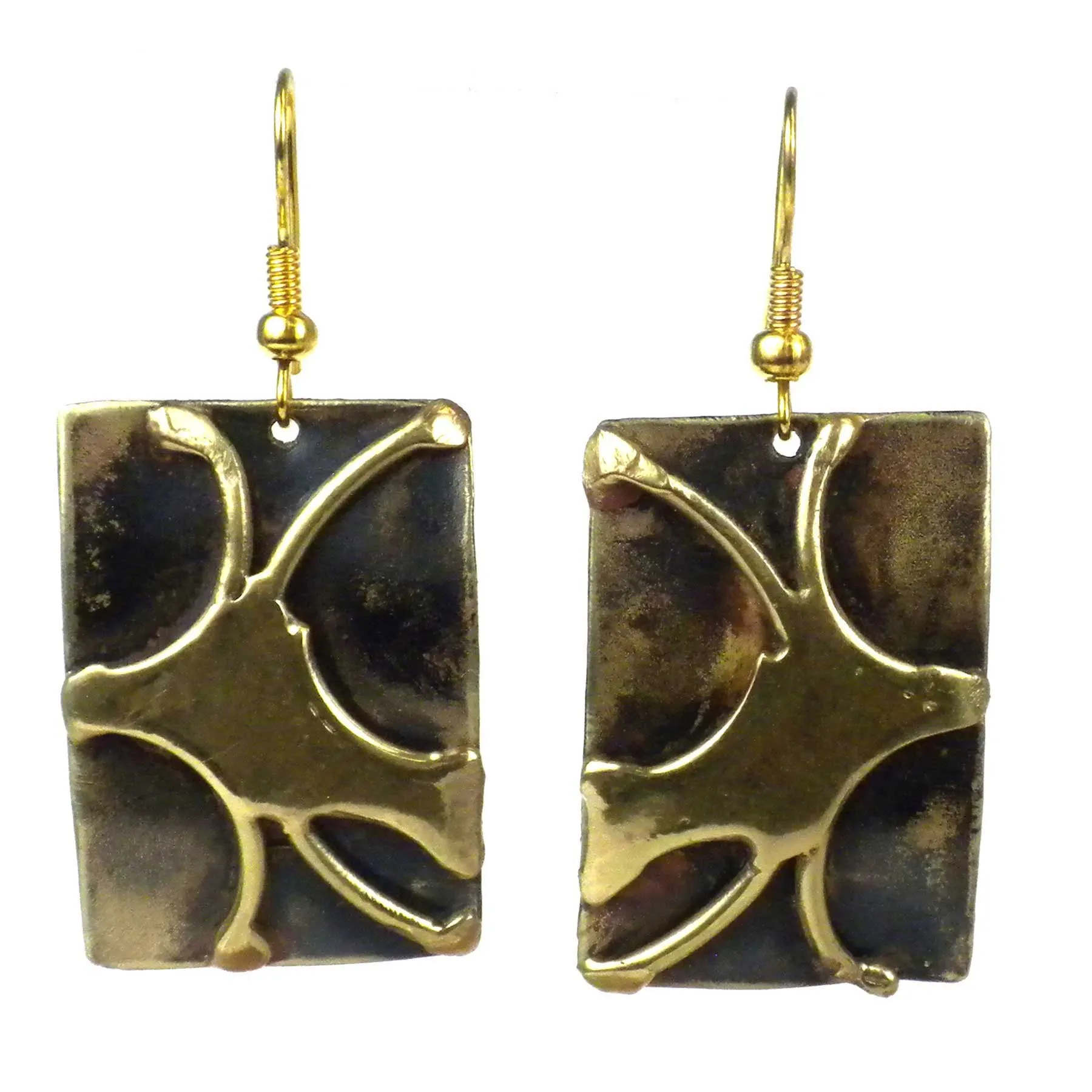 Handcrafted Burst of Energy Earrings Brass Images