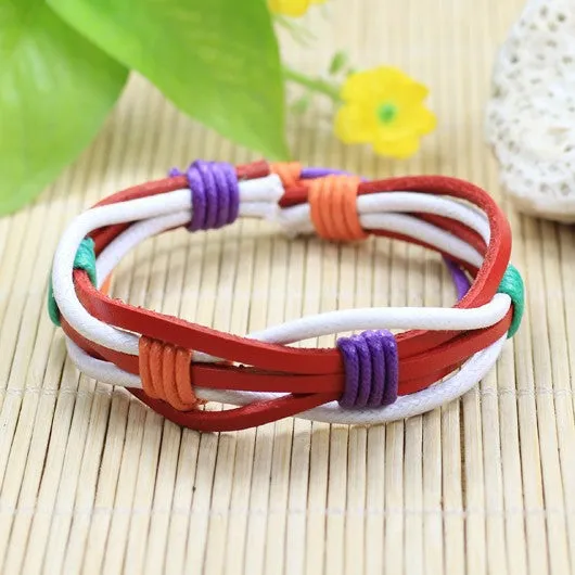 Handmade wrap genuine real leather bracelet men & friendship bangles for women bileklik Pulseira De Couro Masculina femme