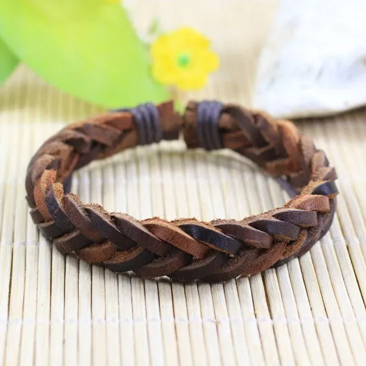 Handmade wrap genuine real leather bracelet men & friendship bangles for women bileklik Pulseira De Couro Masculina femme