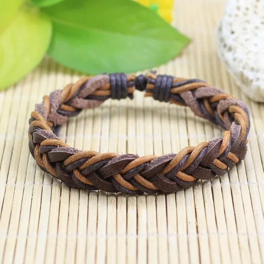 Handmade wrap genuine real leather bracelet men & friendship bangles for women bileklik Pulseira De Couro Masculina femme