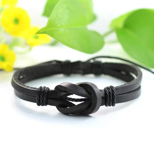 Handmade wrap genuine real leather bracelet men & friendship bangles for women bileklik Pulseira De Couro Masculina femme