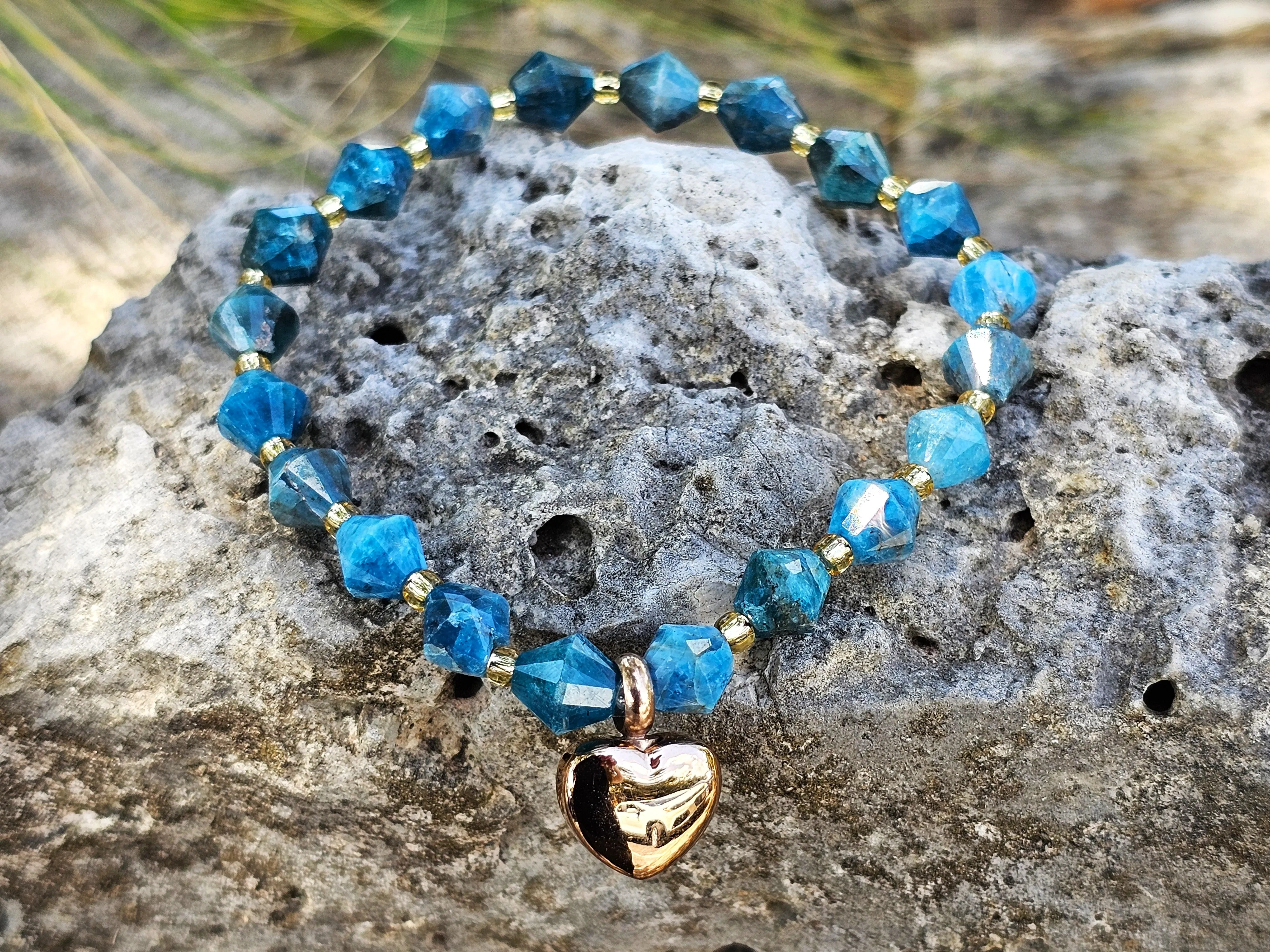 Healing Bracelet with Heart Keepsake Urn Charm - Multiple Colors