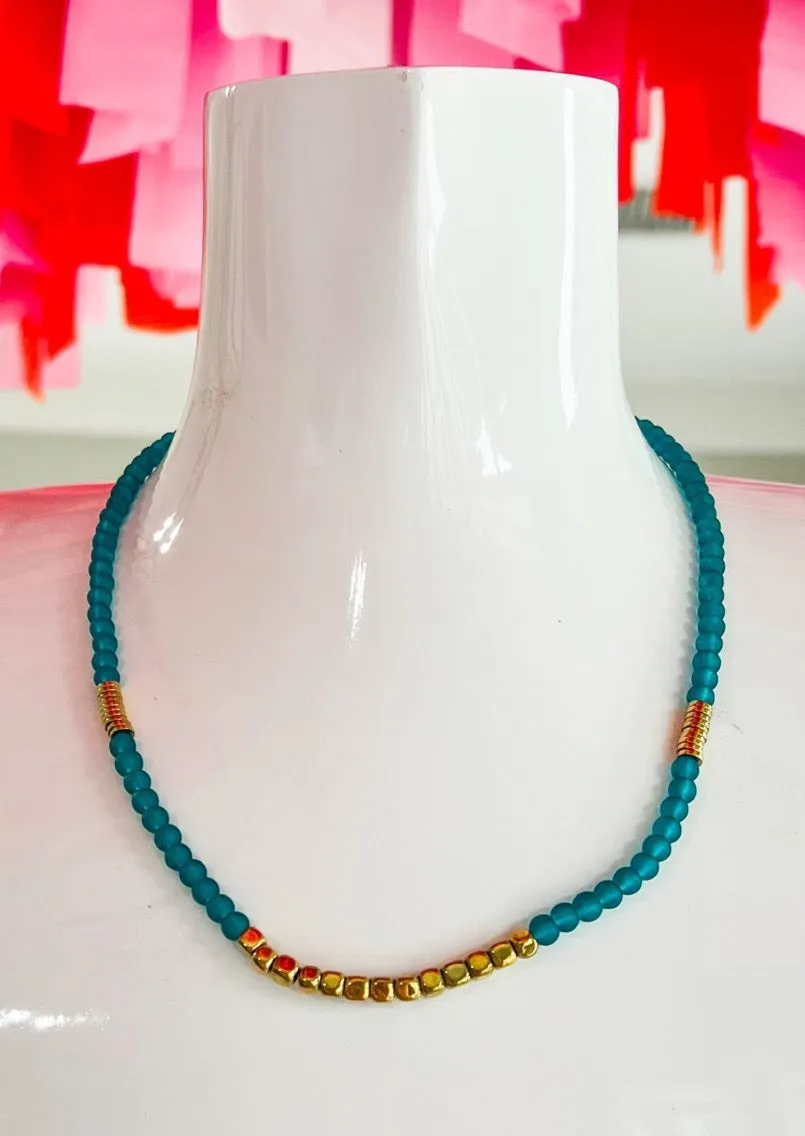 Hematite Necklace - Teal