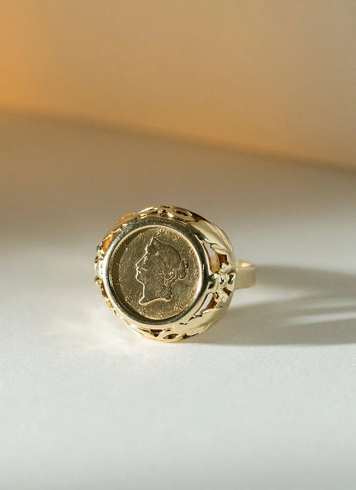 Jacky dollar ring 14k gold