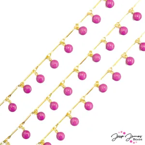 JJB Enamel Dangle Chain in Dreamhouse Pink