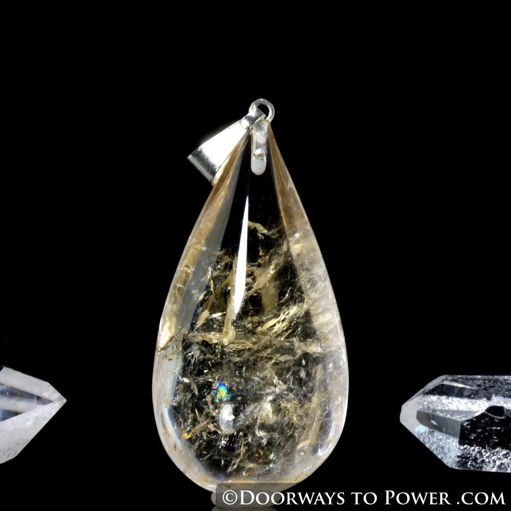 John of God Citrine Quartz Abundance Casa Crystal Drop Pendant