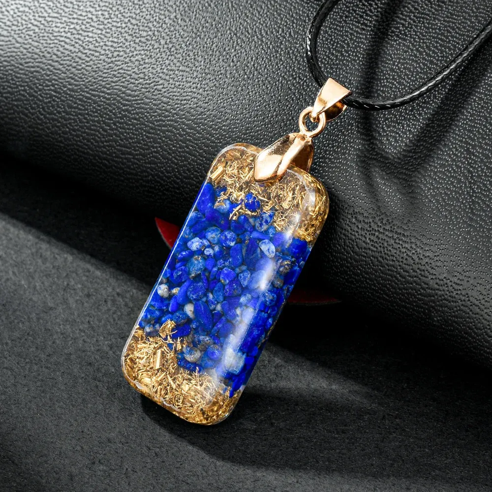 Lapis Lazuli Orgonite EMF Protection Chakra Necklace