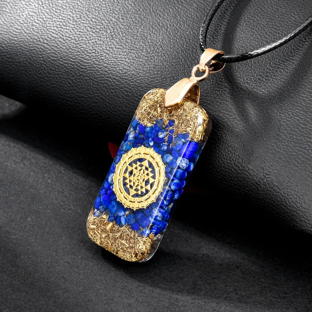 Lapis Lazuli Orgonite EMF Protection Chakra Necklace