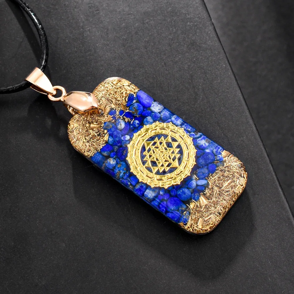 Lapis Lazuli Orgonite EMF Protection Chakra Necklace