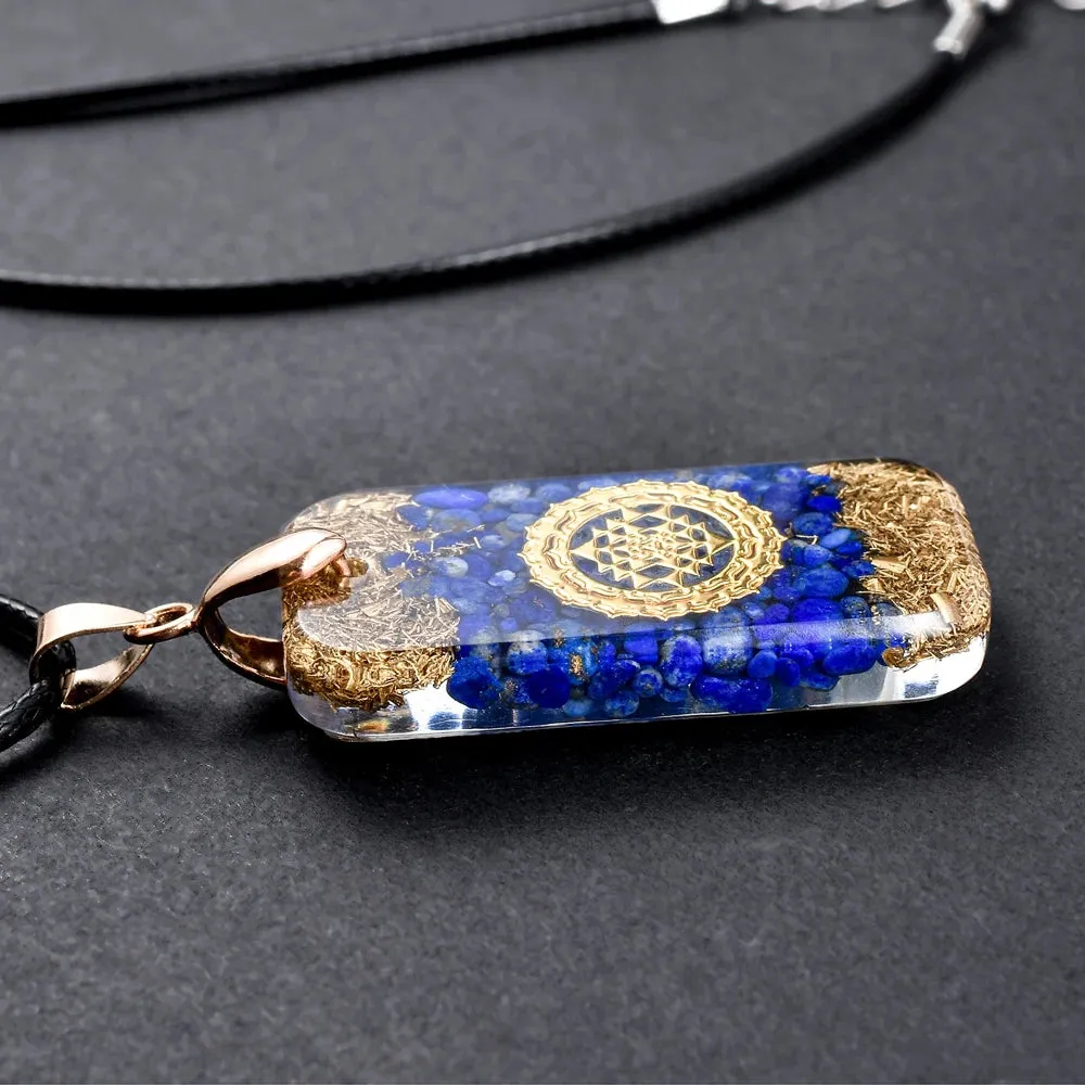 Lapis Lazuli Orgonite EMF Protection Chakra Necklace