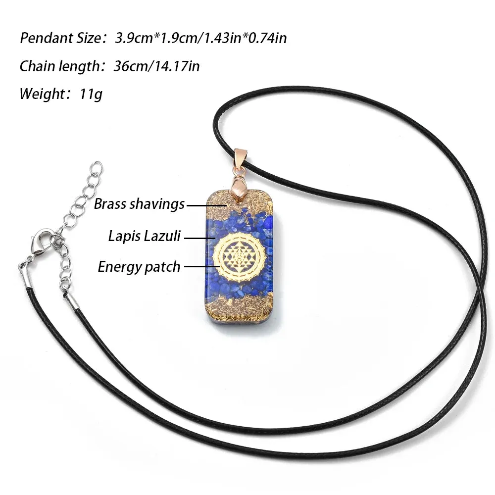 Lapis Lazuli Orgonite EMF Protection Chakra Necklace