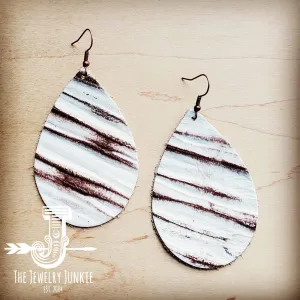 **Leather Teardrop Earring-White Chateau 204s