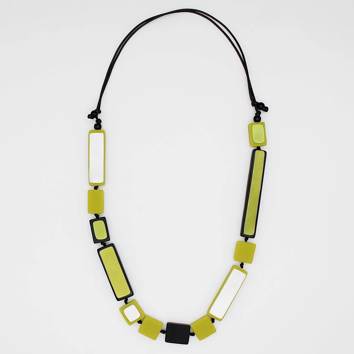 Lime Sloan Rectangles Statement Necklace