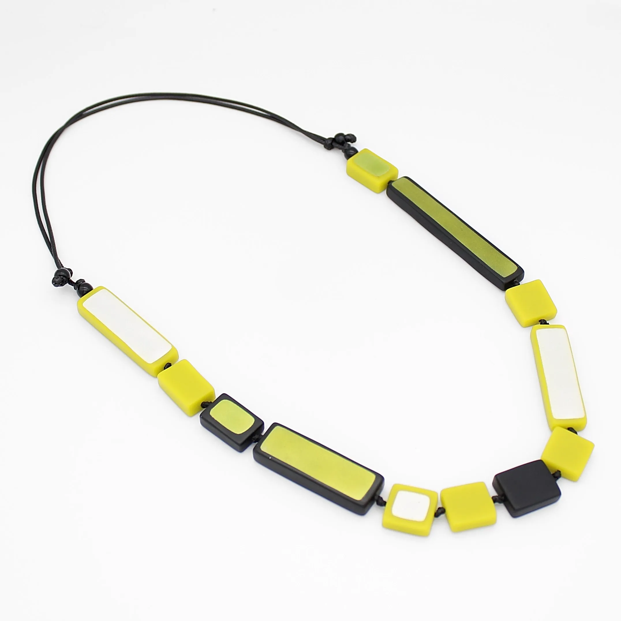 Lime Sloan Rectangles Statement Necklace