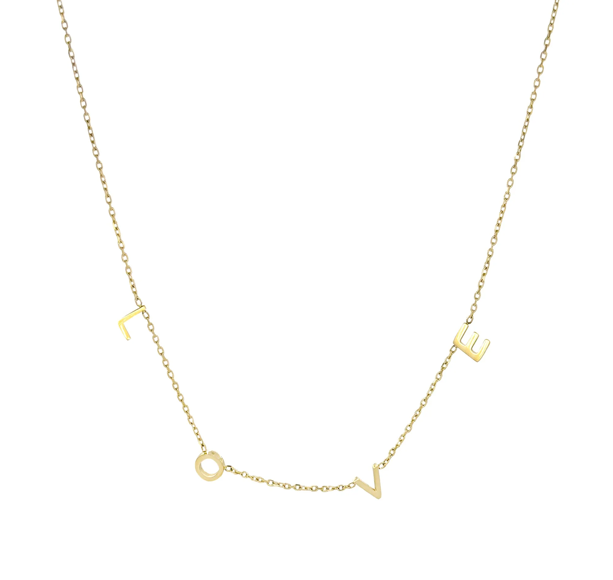 LOVE GOLD DAINTY LETTER NECKLACE