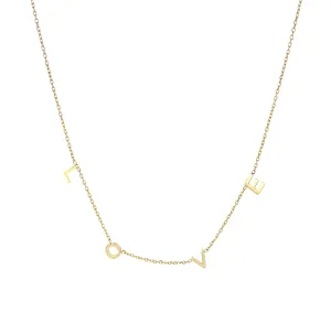 LOVE GOLD DAINTY LETTER NECKLACE