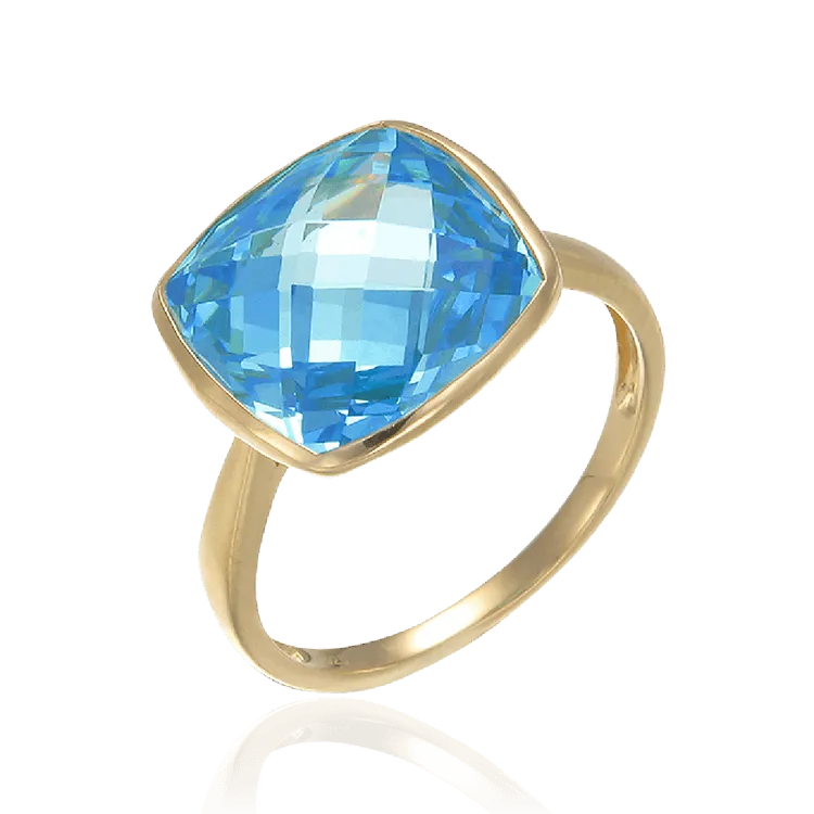 Lustrous Sparkling Blue 18K Gold Vermeil Ring