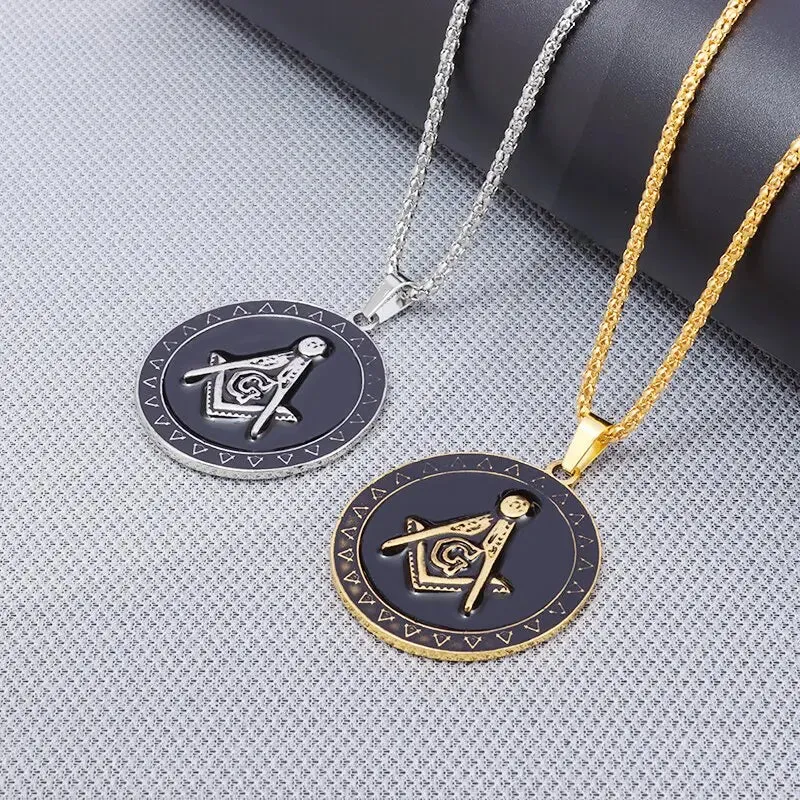 Master Mason Blue Lodge Necklace - Silver, Black & Gold